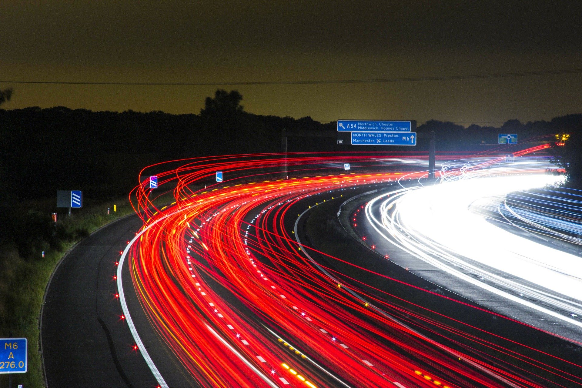 UK Motorway at night