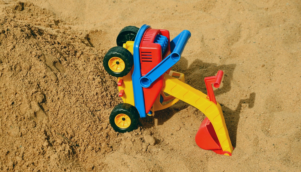 Digger in the sand